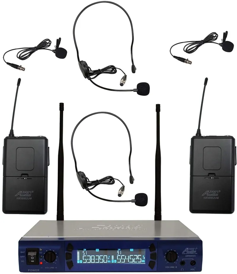 AUDIO 2000'S 6952UMH Battery-Powered UHF 200-Freq Wireless System
