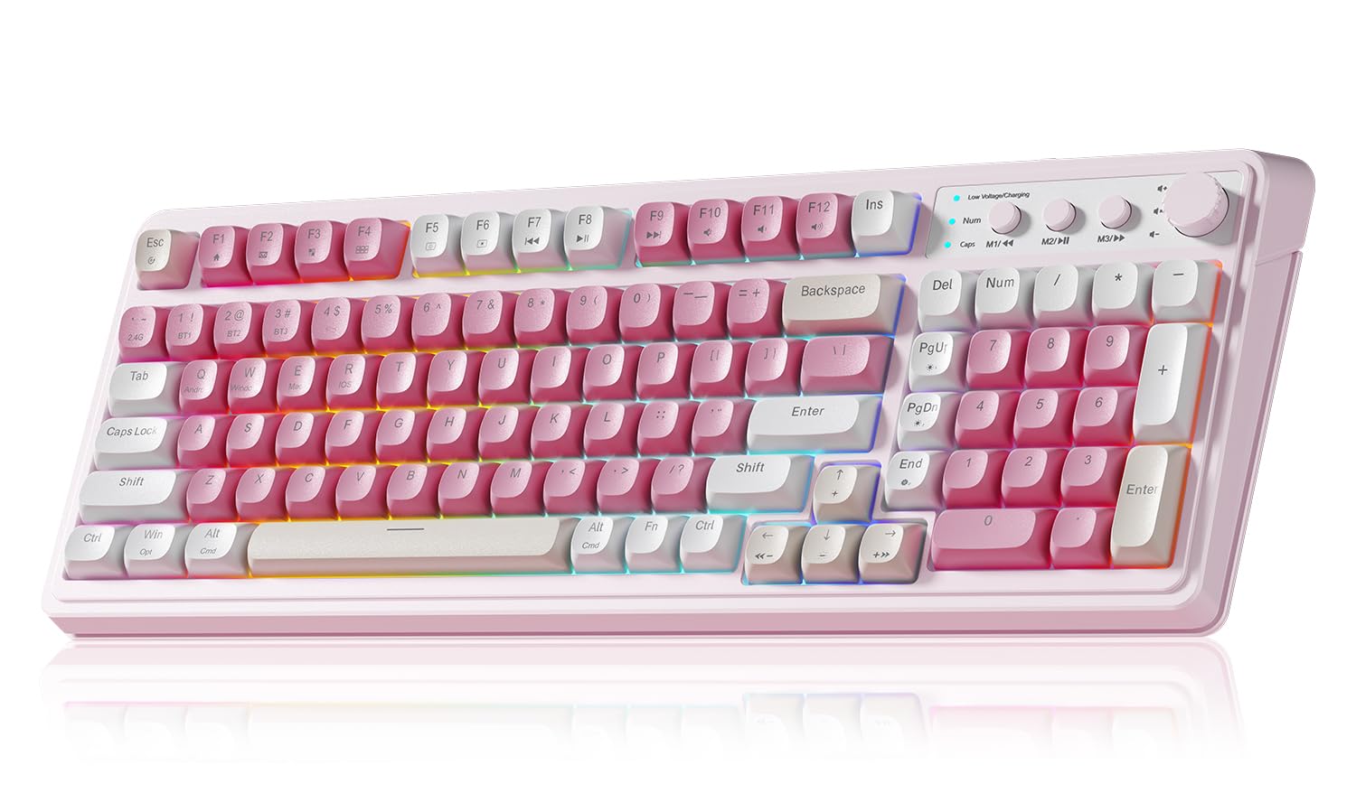 AULA 99 Key Keyboard - Pink