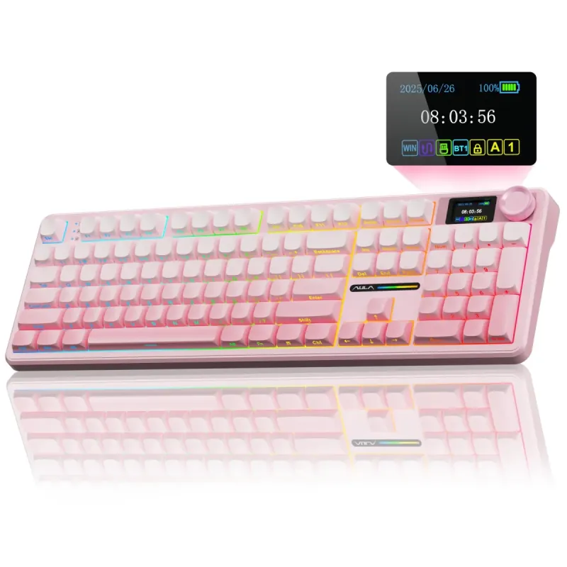 AULA F108 PRO Wireless Mechanical Keyboard with Screen & Knob