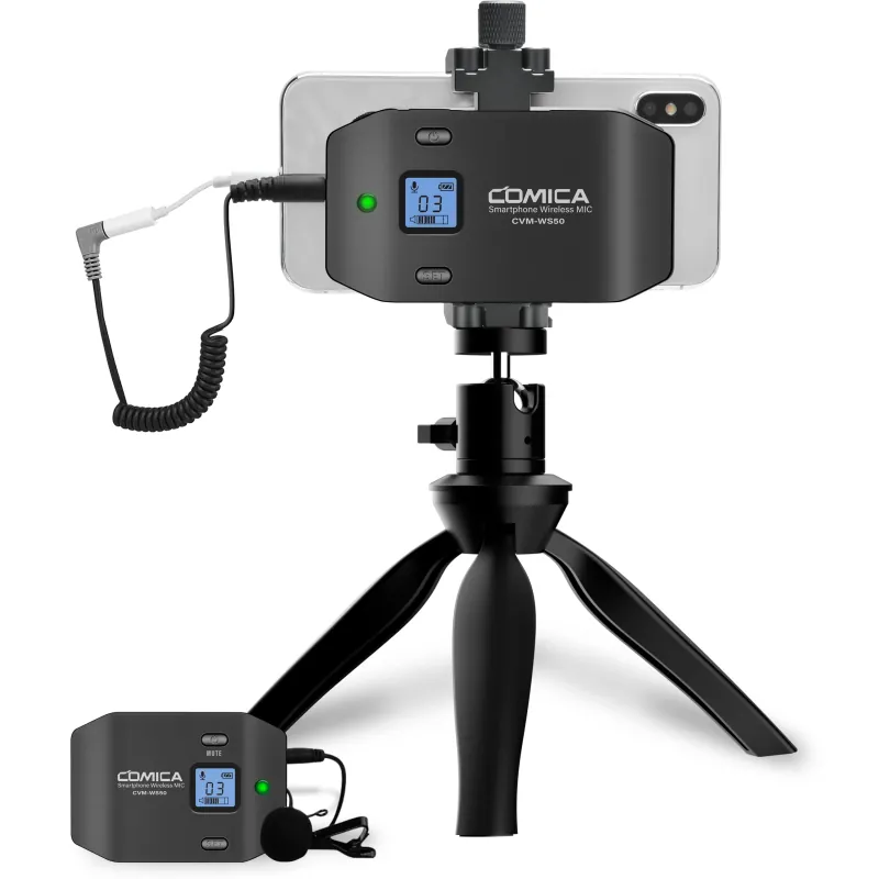 CVM-WS50C Wireless Lavalier Microphone for iPhone with Tripod