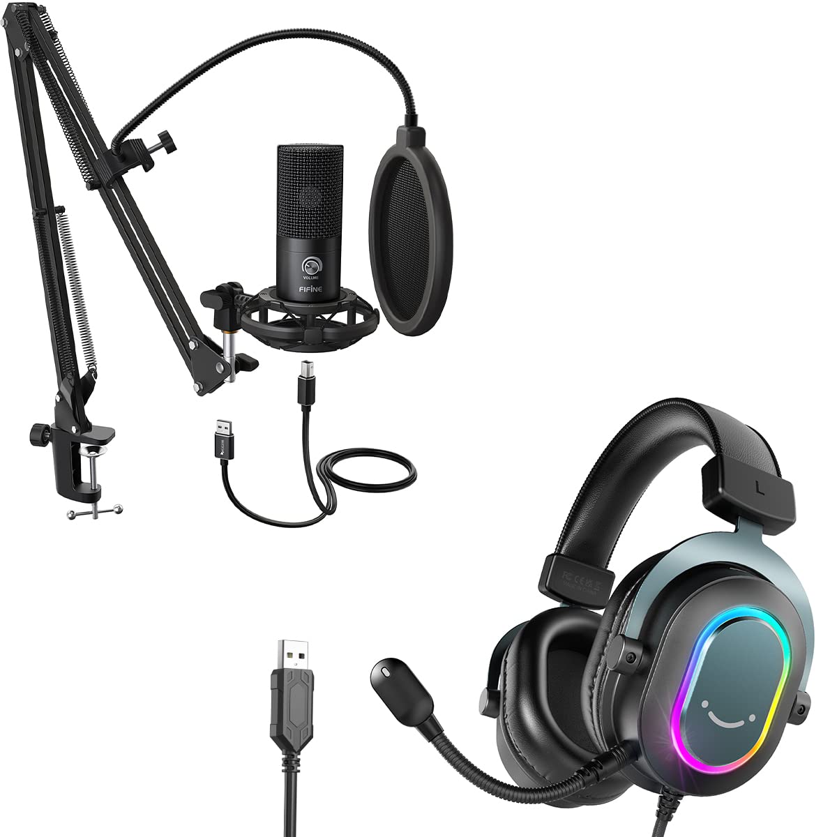 Fifine T669 Microphone and H6 Headset Bundle