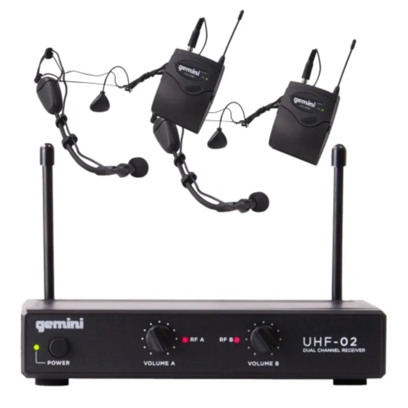 Gemini Dual-Channel UHF Headset & Lapel Mic System