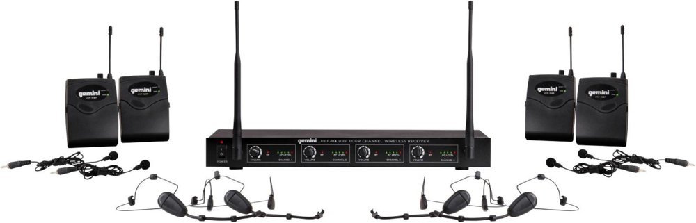Gemini Sound UHF-04HL Quad 4 Wireless Mic System