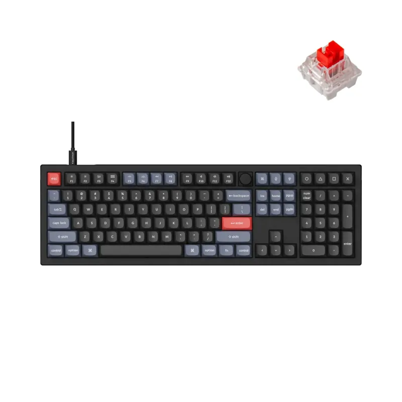 Keychron V6 Full-Size Knob Keyboard, Black
