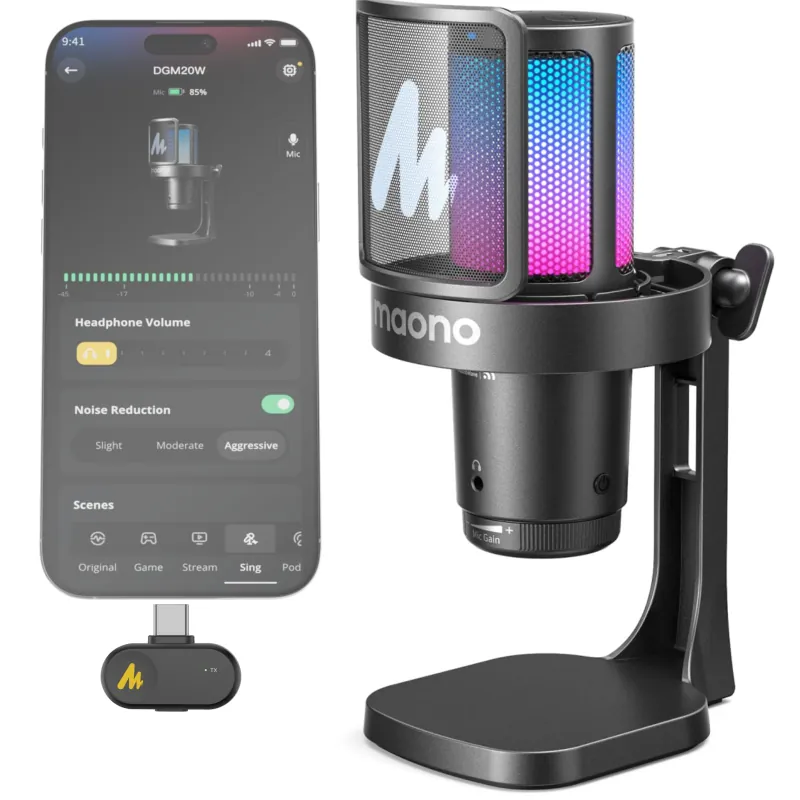 DGM20W Wireless Gaming Microphone for PC & Smartphones